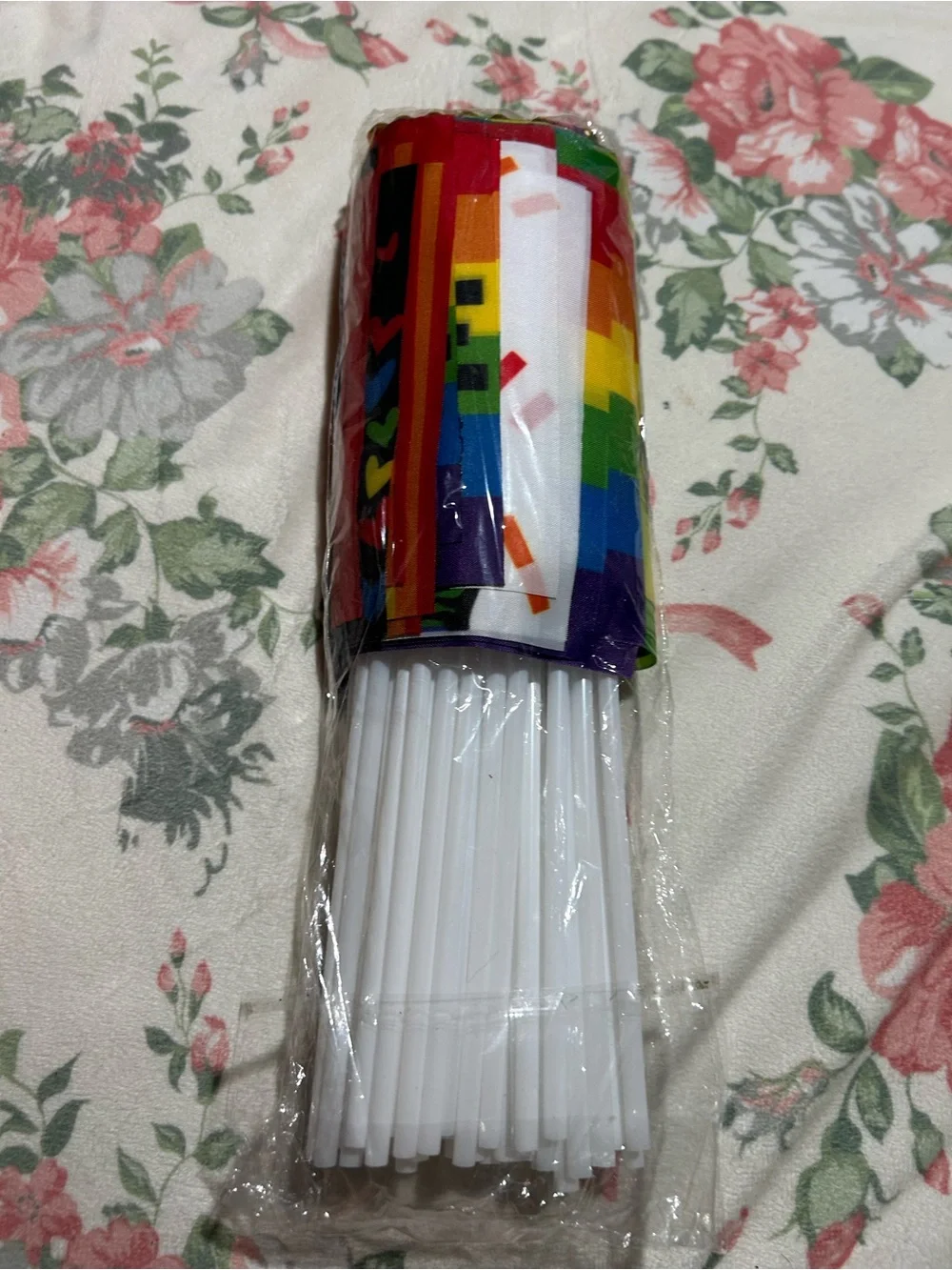 48pcs Pride Rainbow 'Love Wins' Mini Flags - Pack of Decorative Party Flags
